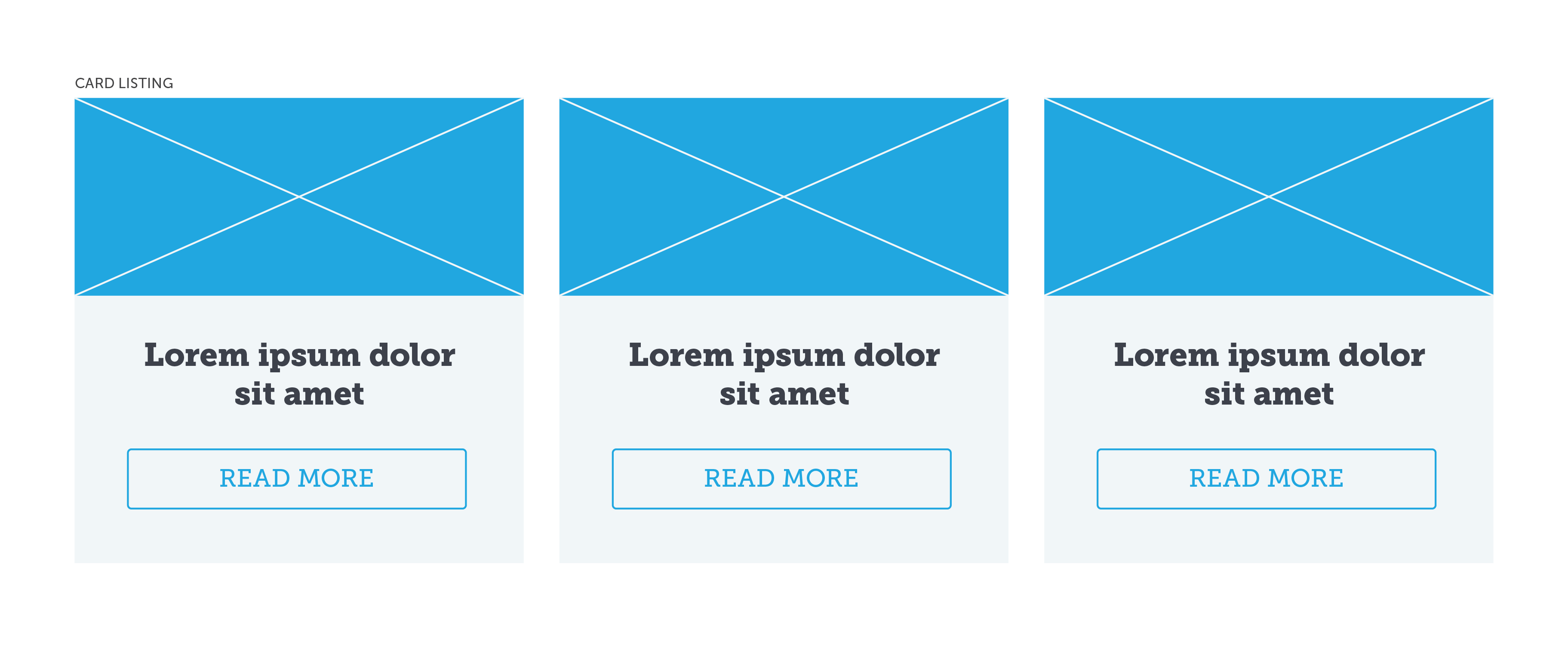 Example of a card listing template