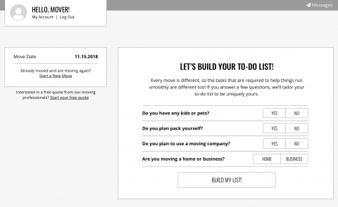 Movetrac Checklist Wireframe