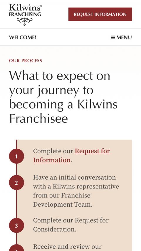 Outline of the franchising process for Kilwins