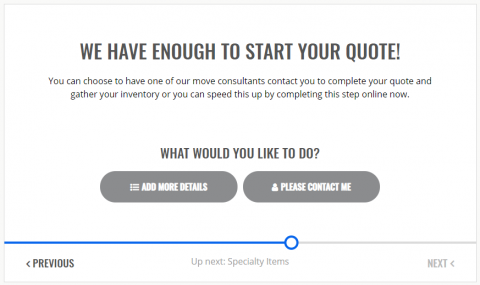 Two Men and a Truck Quote Form Screenshot