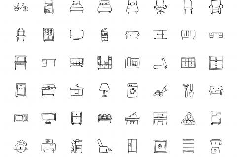 hand-drawn moving inventory icons
