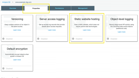 Static s3 site hosting