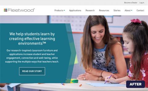 Fleetwood homepage after redesign