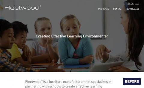 Fleetwood homepage before redesign