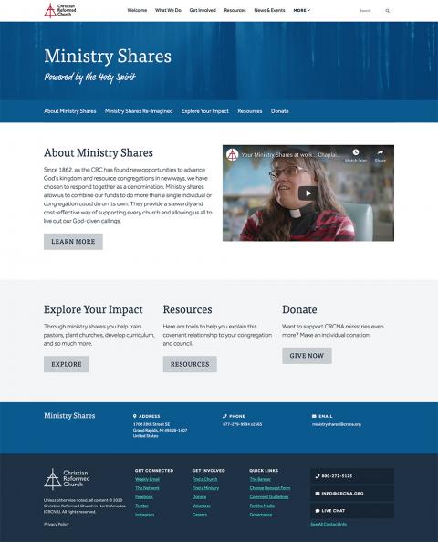 CRCNA Ministry Shares subsite