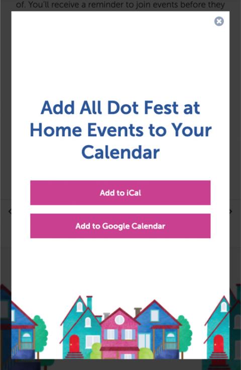 Add to calendar modal