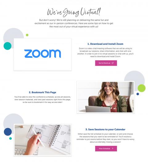 Instructions on how to get the most out of the virtual experience