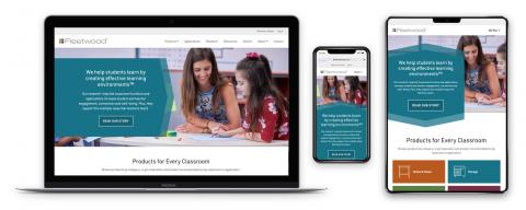 Fleetwood website displayed on laptop, mobile phone, and tablet.