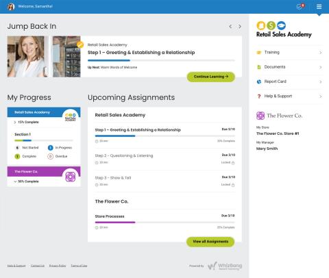 New Retail Sales Academy dashboard