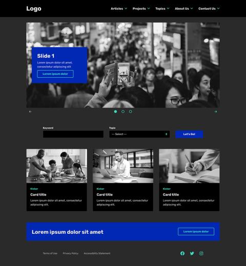 A Figma mockup in dark mode.
