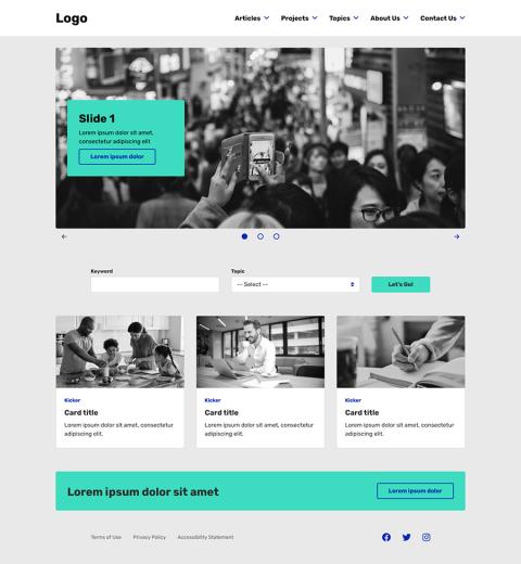 A Figma mockup using variables.