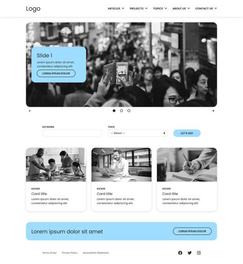 A Figma mockup using different variables from the variables palette.