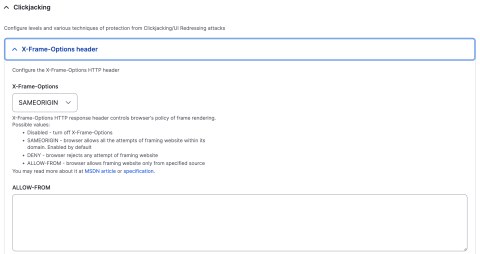 Drupal Seckit x-frame-options header settings