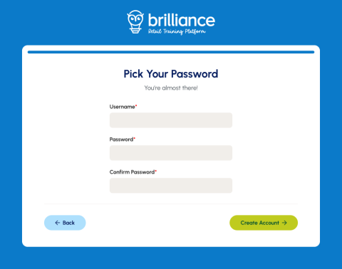 Onboarding step 4 - password