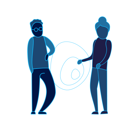 Man and woman talking together